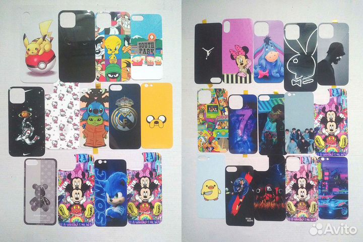 Чехлы для телефонов скины металл стикеры много