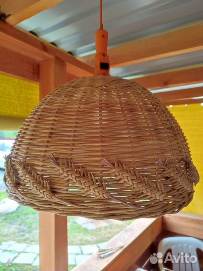 Абажур плетеный из эко-лозы