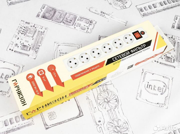 Сетевой фильтр Гарнизон енв-6 1.8м 6 розеток