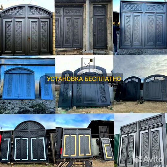 Ворота в Махачкале с калиткой хай-тэк, лофт, классика