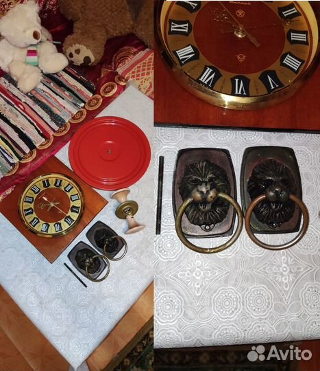 Ручки с головой льва Диск Часы Янтарь Цена за все