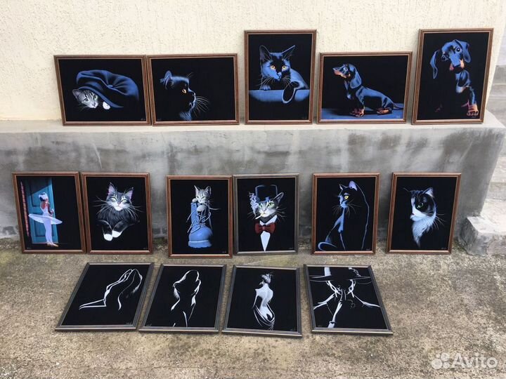 Необычные картины маслом на бархате