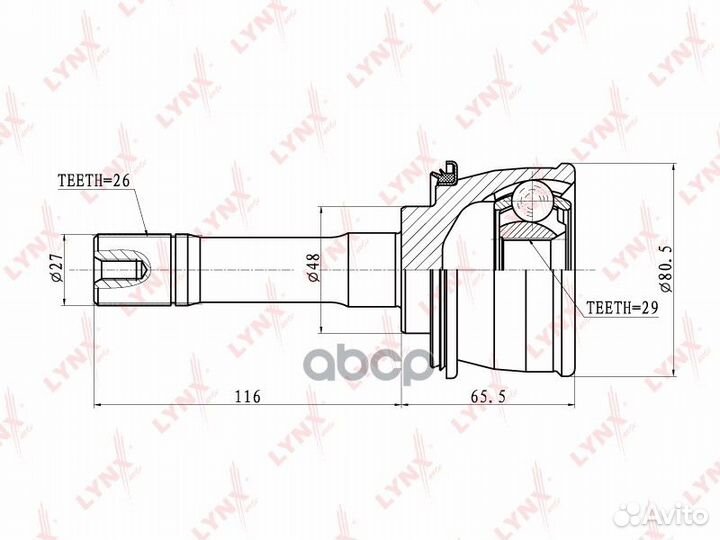 CO-7301 ШРУС lynxauto CO-7301 lynxauto