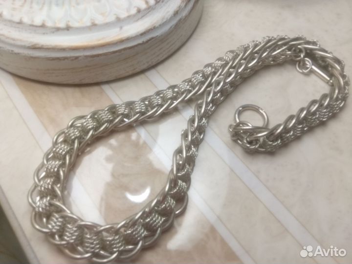 Цепь серебро,крест