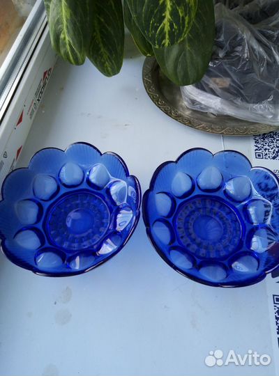 Салатники- синее стекло