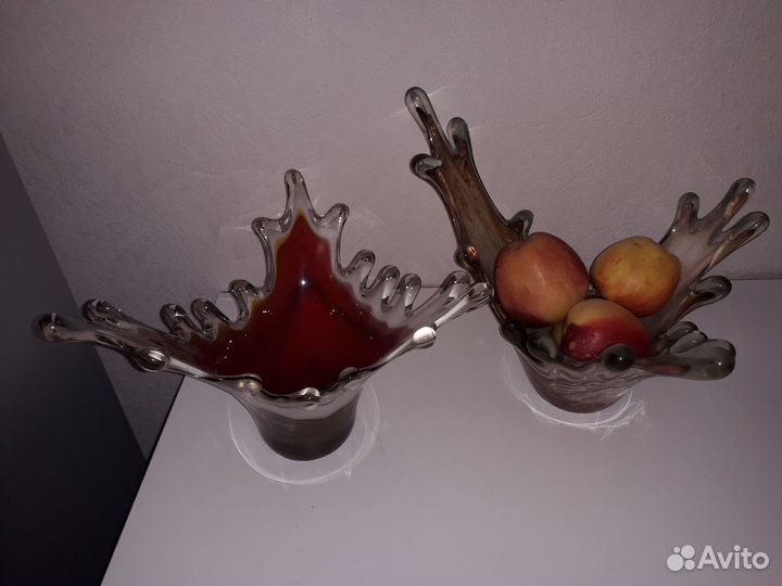 Вазы из цветного стекла СССР