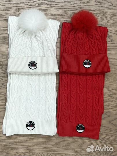 Шапка и шарф moncler новый