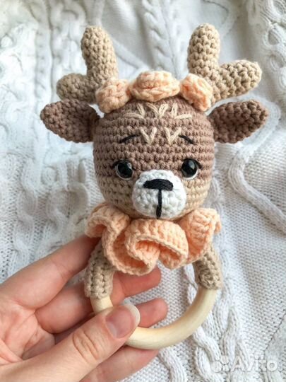 Вязанная погремушка/грызунки/пинетки