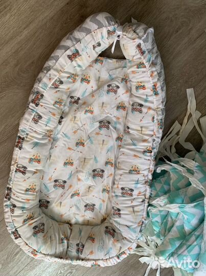 Бортики на кроватку (12шт) и кокон для малыша