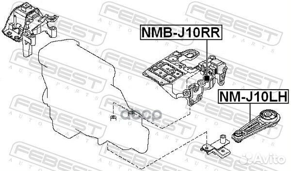 Подушка двигателя перед лев NMJ10LH Febest