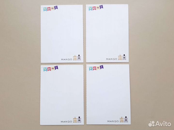 Открытки мини карточки на День Рождения 4 шт