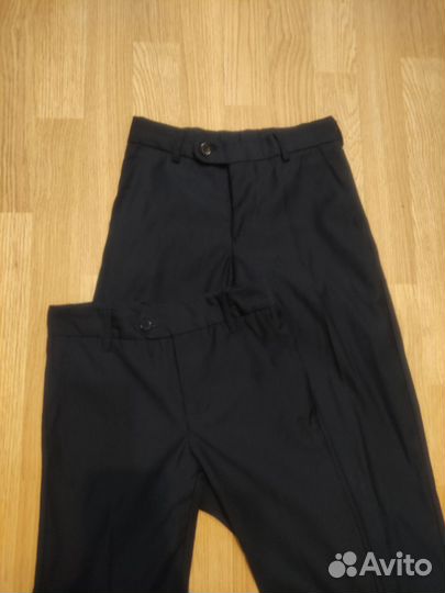 Брюки школьные синие 128