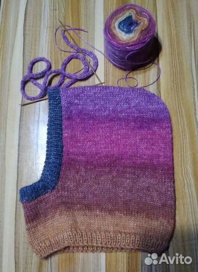 Шапка капор - балаклава вязаный