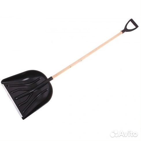 Лопата снеговая пластик 410х460 Купец дер. чер V-р