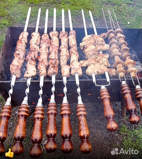 Шампура ручной работы деревянная ручка