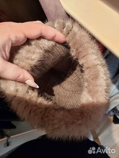 Шапка норковая женская кошечка