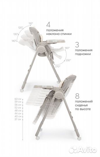 Детский стульчик для кормления happy baby