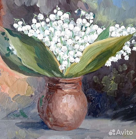 Картина маслом Букет ландышей