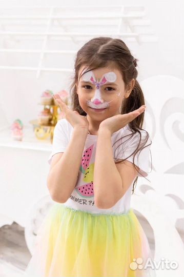 Аквагрим (+ неоновый), блеск-тату