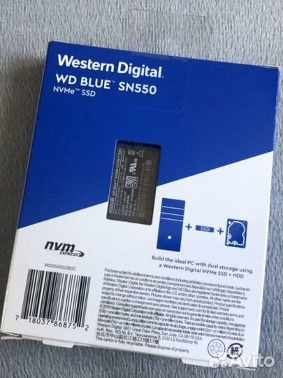 500 гб SSD M.2WD Blue SN550 WDS500G2B0C