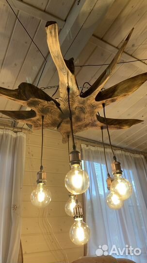 Люстра из дерева ручной работы