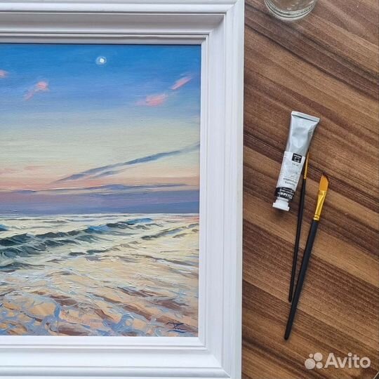 Картина маслом на холсте морской пейзаж. Картина