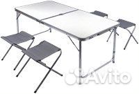Влагостойкий складной стол + 4 табурета