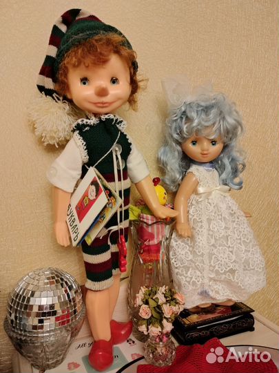 Кукла Мальвина и Буратино СССР