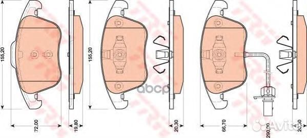 Колодки тормозные дисковые перед GDB1814 TRW