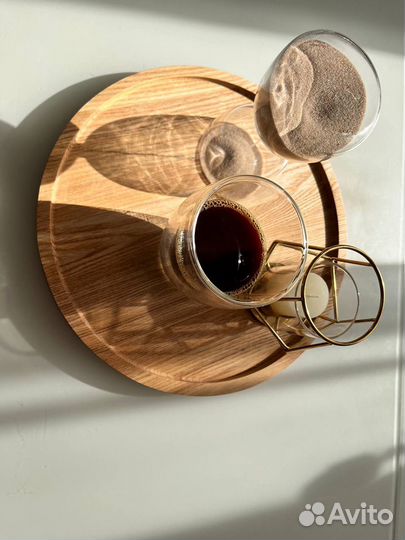 Поднос деревянный круглый