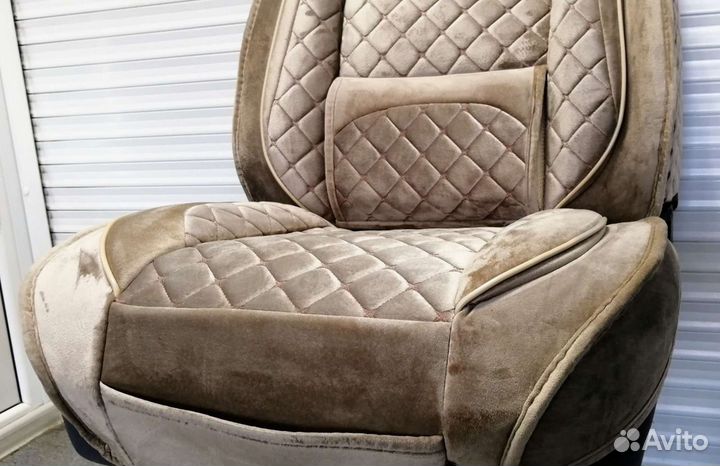 Авточехлы накидки алькантара-велюр анатомические