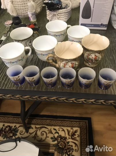 Набор столовой посуды 7 чашек и 6 рюмок