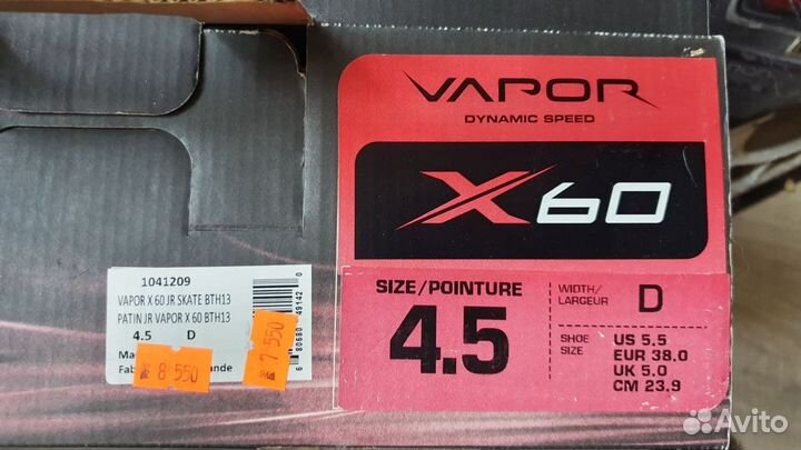 Коньки хоккейные Bauer vapor x60 размер 4.5d