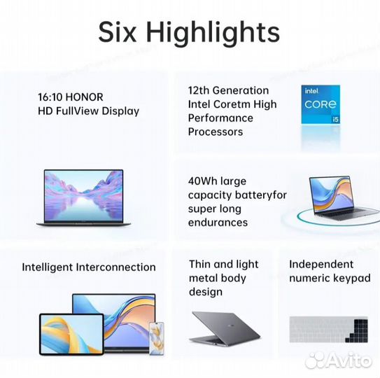 Honor MagicBook X16 i5-12450H/16/512/W11 металл