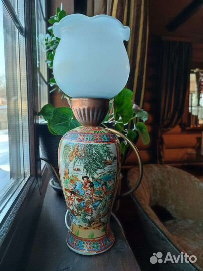 Лампа настольна япония винтаж фарфор