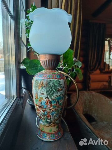 Лампа настольна япония винтаж фарфор