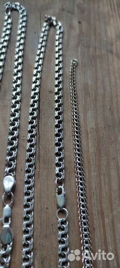 Серебряные цепочки, браслет