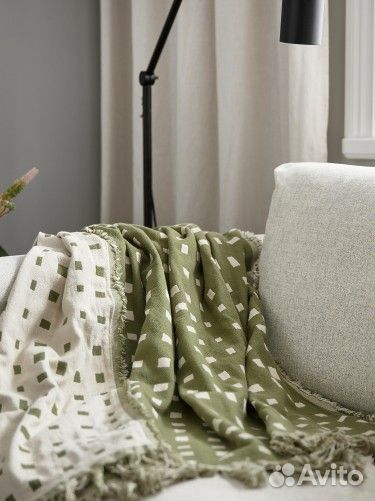 IKEA Svarttag плед 130*170 хлопок