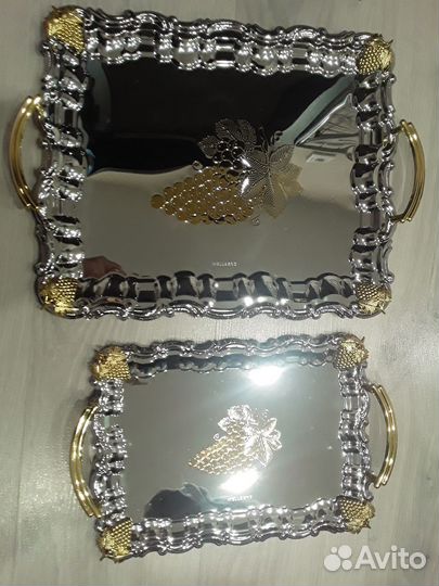 Набор подносов. Хромированная сталь