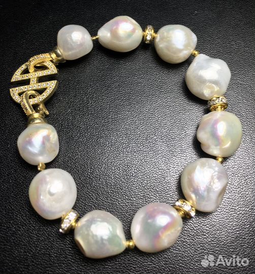 Натуральный жемчуг барокко браслет