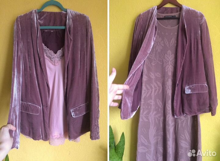 Италия Бархатный жакет платье, 46-48 рр