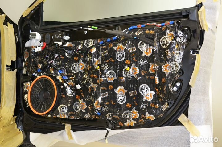 Шумоизоляция для 2 дверей по системе 