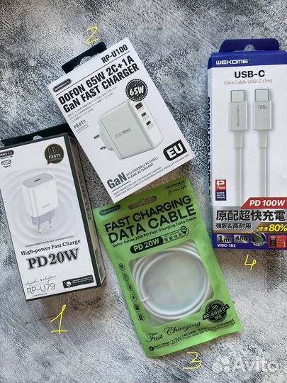 Сетевой адаптер зарядник USB-C ligting Type-c