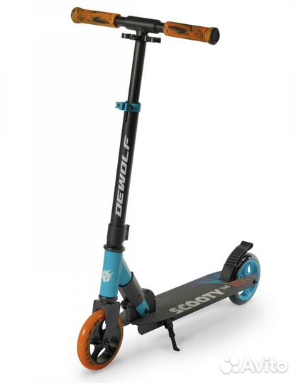 Самокат Городской DeWolf scooty 145,черный, синий