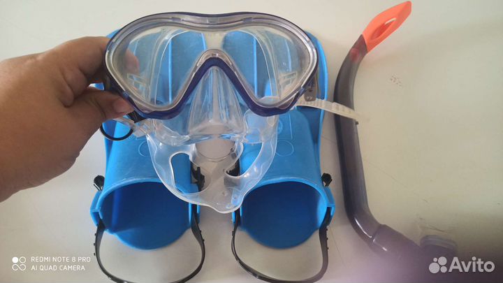 Маска с трубкой Joss и ласты Intex