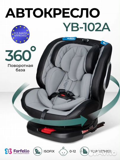 Автокресло Farfello 0-36 кг isofix поворотное 360