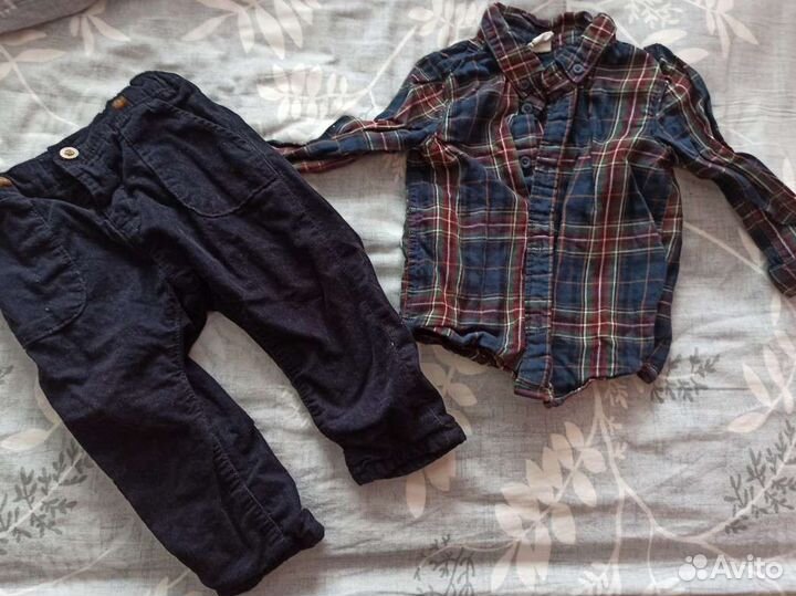 Рубашка и штаны hm 80 комплект на годик
