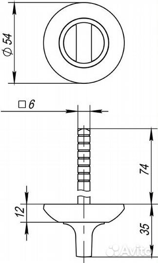 Завертка WC Fuaro BKW6.R.AR54 (BKW6 AR) CP-8 хром