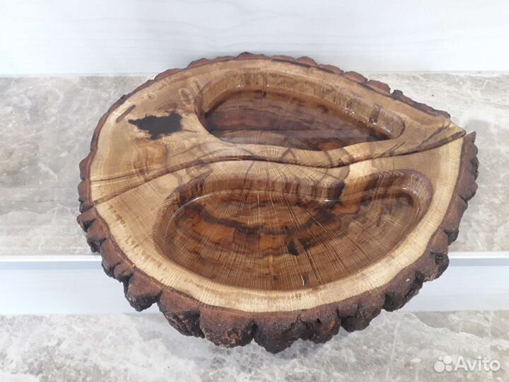 Менажница дуб 410мм в эпоксидной смоле