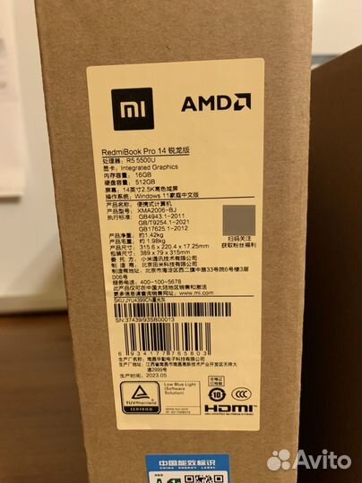Xiaomi RedmiBook Pro14 Ryzen 7-6800H/16GB/SSD 512